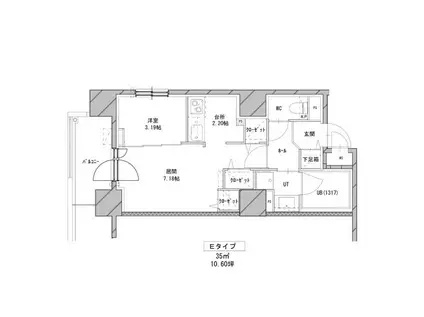 エンバシープレイス(1LDK/6階)の間取り写真