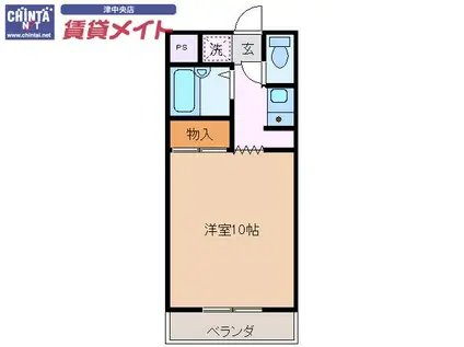 コマヴィレッジ(1K/2階)の間取り写真