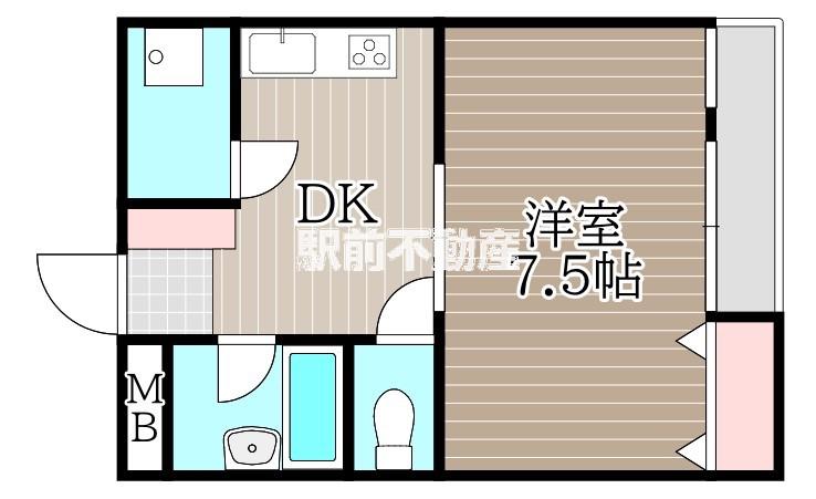 石村ビル(1DK/3階)の間取り写真