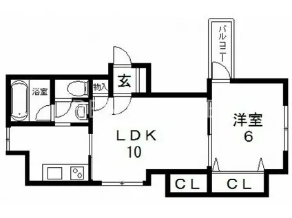 ドルフ今里駅前(1LDK/7階)の間取り写真