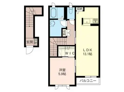 セレッソC(1LDK/2階)の間取り写真