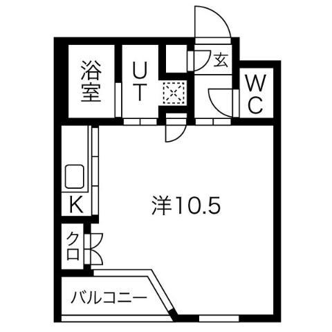 SPACE CUBE HONJIN(1K/4階)の間取り写真