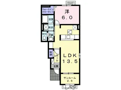 セレノII(1LDK/1階)の間取り写真