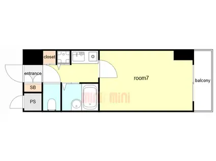 リーガル塚本第VII(1K/6階)の間取り写真