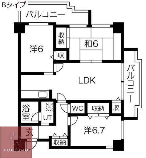 サンヴェール(3LDK/9階)の間取り写真