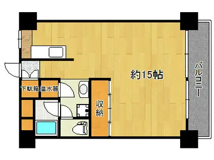 風間マンション(ワンルーム/12階)の間取り写真