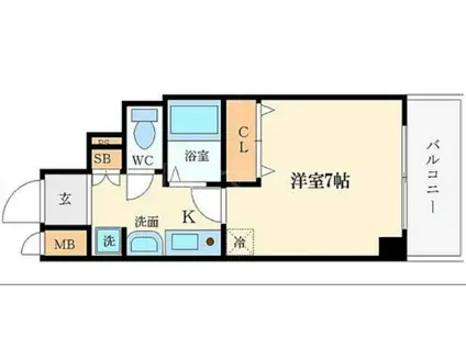 ラナップスクエア阿波座 302(1K/3階)の間取り写真