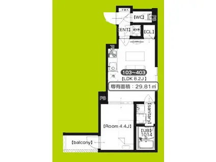 メゾンプラーナ笠屋(1LDK/2階)の間取り写真