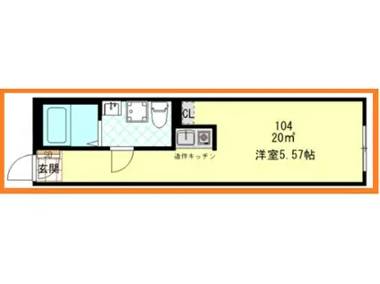 コムストック登戸(ワンルーム/1階)の間取り写真