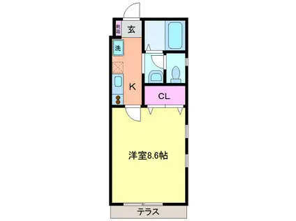 デュラン(1K/3階)の間取り写真