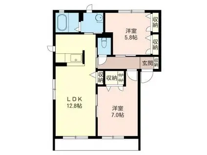 エクサージュA(2LDK/1階)の間取り写真