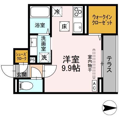 J-ROOM妃 VII番館 屋代駅前(ワンルーム/1階)の間取り写真