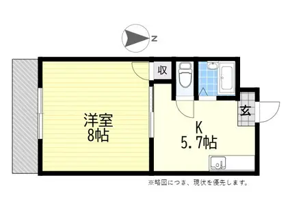 第5大分ユースコーポ(1K/2階)の間取り写真