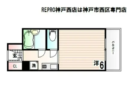 ウエストハウス IN LANI(1K/7階)の間取り写真