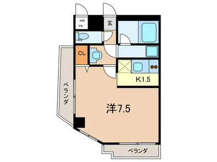渡邉ビル(1K/3階)の間取り写真