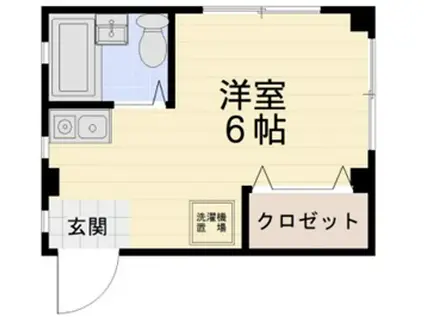 ホクサン鹿骨ハイツ(ワンルーム/2階)の間取り写真