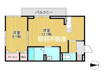 ロイヤルタウン田代外町(1LDK/2階)の間取り写真