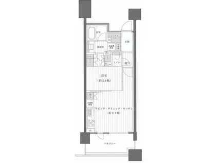 クレヴィアタワー目黒不動前(1LDK/15階)の間取り写真