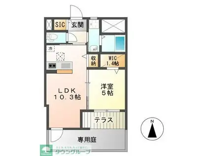 エルレナート(1LDK/1階)の間取り写真