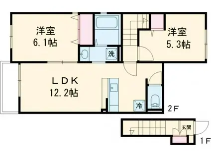 コーエー アビタシオン(2LDK/2階)の間取り写真