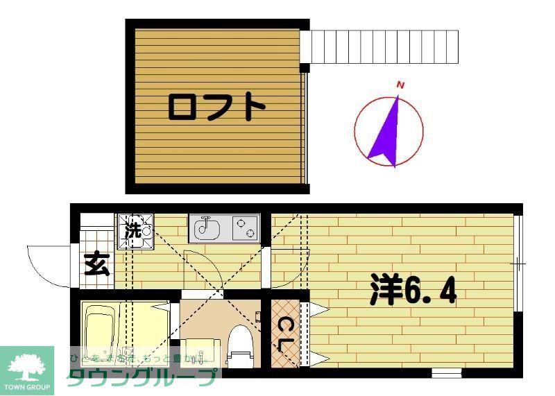 ドミール追浜南(1K/2階)の間取り写真