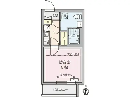 ラシクラス上井草(1K/1階)の間取り写真