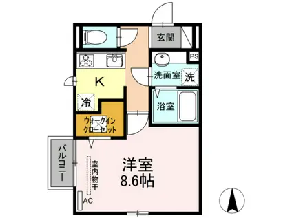 セジュールソフィア(1K/1階)の間取り写真