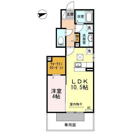 YSハウス(1LDK/1階)の間取り写真