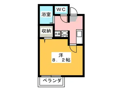 カーザ ビアンカ(1K/1階)の間取り写真