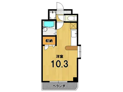 シュライン岡崎(ワンルーム/2階)の間取り写真