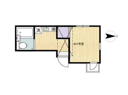 シャンテ東駒形(1K/4階)の間取り写真