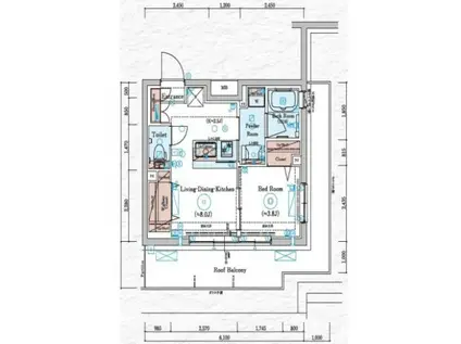 ジェノヴィア川崎V(1LDK/4階)の間取り写真
