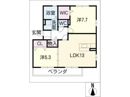 パークヒルズ上り坂(2LDK/3階)の間取り写真