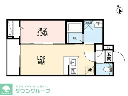 ROBOT HOME 舎人(1LDK/1階)の間取り写真