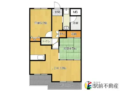 ネバーランドII(2LDK/4階)の間取り写真