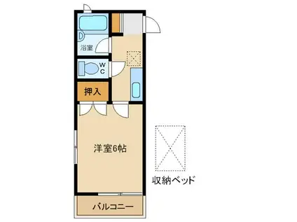 クレセントハイツサウスII(1K/1階)の間取り写真