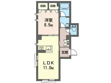 メゾン プルミエール(1LDK/1階)の間取り写真