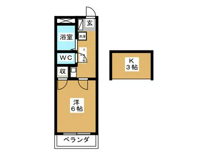 サンエクセル(1K/2階)の間取り写真