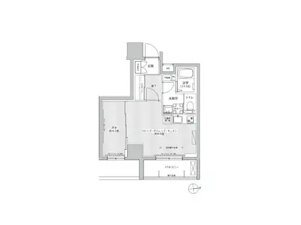 レジェンダリーガーデン赤羽イーストビュー(1LDK/2階)の間取り写真