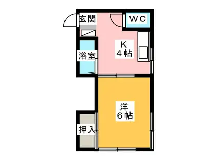 コーポカトレア(1K/1階)の間取り写真