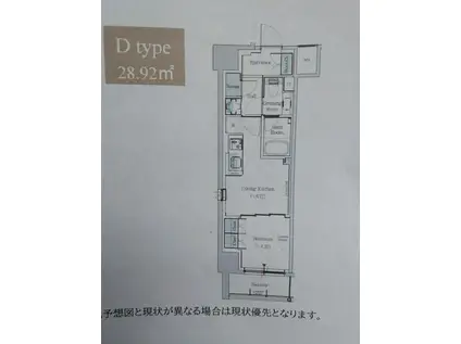 ワンルーフレジデンス中野(1DK/7階)の間取り写真