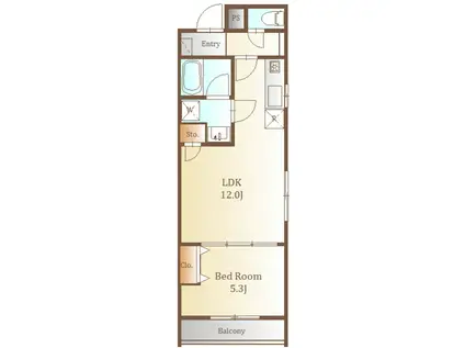 メルヴェーユ港(1LDK/3階)の間取り写真