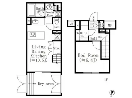 TASUKI RICHESSE MEGUROーHIMONYA(1LDK/1階)の間取り写真