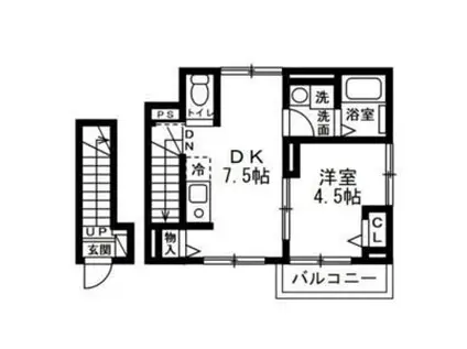 ドエル・SAWA(1DK/2階)の間取り写真