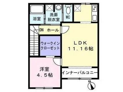 AS大河原(1LDK/2階)の間取り写真