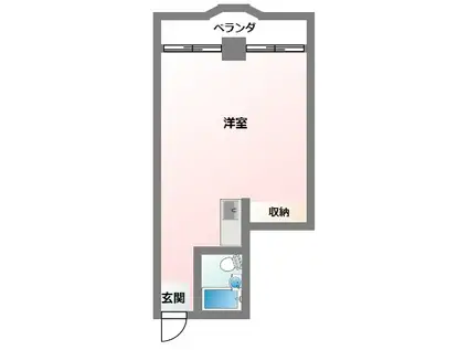 アパートメントリース大名(ワンルーム/5階)の間取り写真
