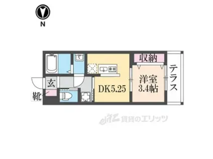 REGIES近大サウスⅡ(1DK/1階)の間取り写真