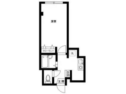 ベルフォーレ(1K/1階)の間取り写真