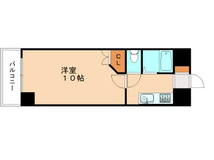 ウインズ三萩野(1K/10階)の間取り写真