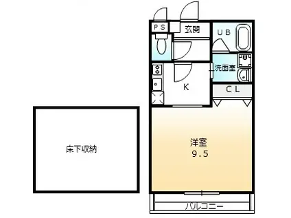 エスペランサ(1K/1階)の間取り写真